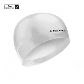 Фото шапочка для плавания стартовая head 3d racing fina, для соревнований цвет белый