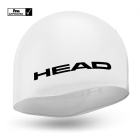 Фото шапочка для плавания стартовая head silicone moulded, для соревнований цвет белый