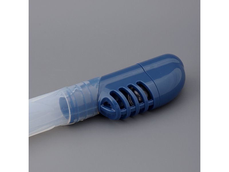 фото Трубка сарган "агидель" сухая 2 клапана, прозрачный/синий силикон sargan