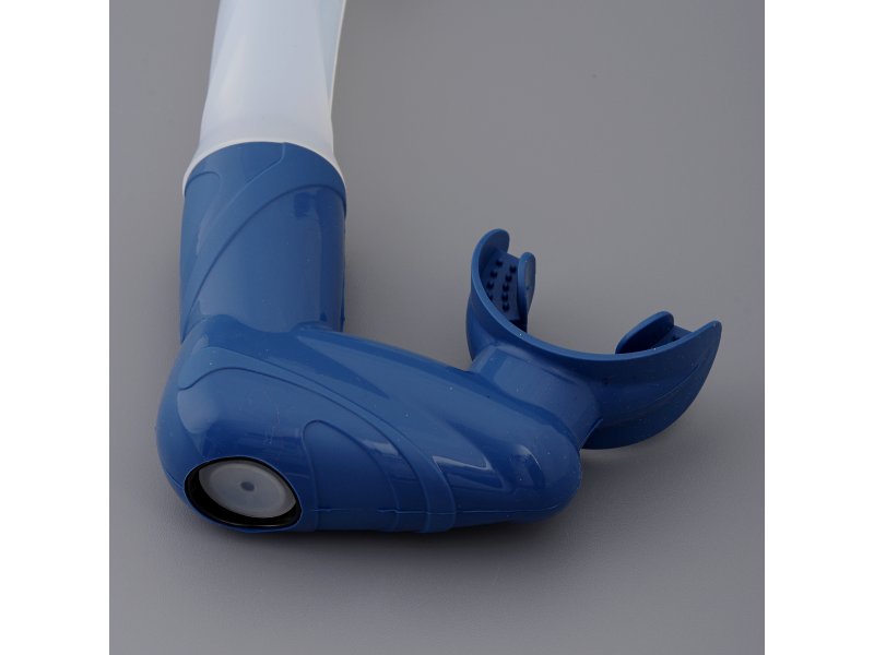 фото Трубка сарган "агидель" сухая 2 клапана, прозрачный/синий силикон sargan