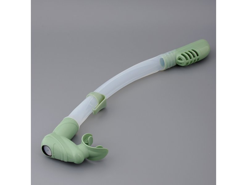 фото Трубка сарган "агидель" сухая 2 клапана, прозрачный/светло-зеленый силикон sargan