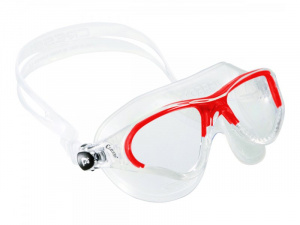 Фото очки cressi cobra прозрачный силикон/прозрачные линзы/красная рамка