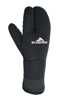 Фото рукавицы для подводной охоты неопреновые трехпалые scorpena d 8мм