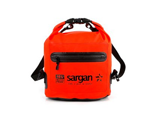 Гермо-сумка через плечо САРГАН "ПЛЯЖКА", с доп.карманом, 10.0л, оранжевая фото