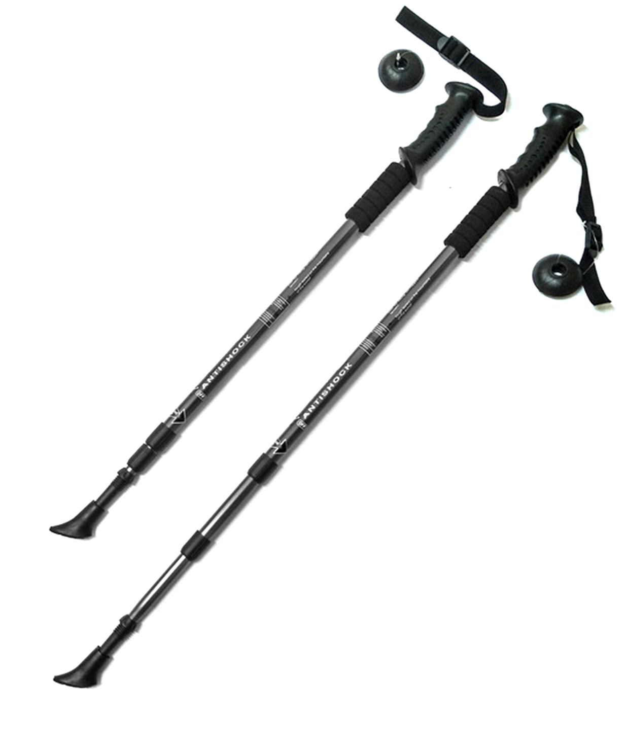 Палки для скандинавской ходьбы, F18435, 60-135 см, 3-секционные, черные фото картинка