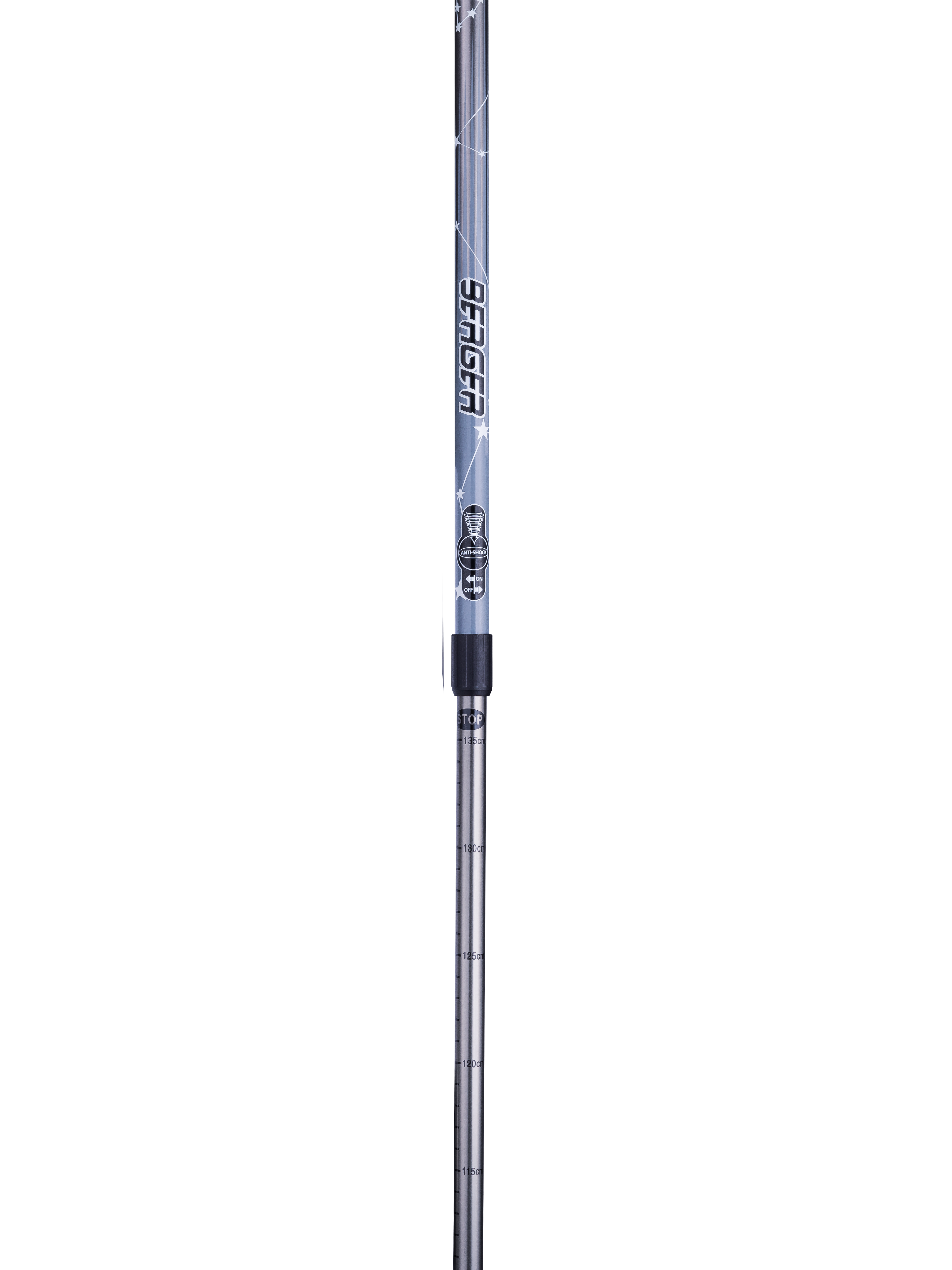 Палки для скандинавской ходьбы Starfall, 77-135 см, 2-секционные, серый/чёрный/белый фото картинка