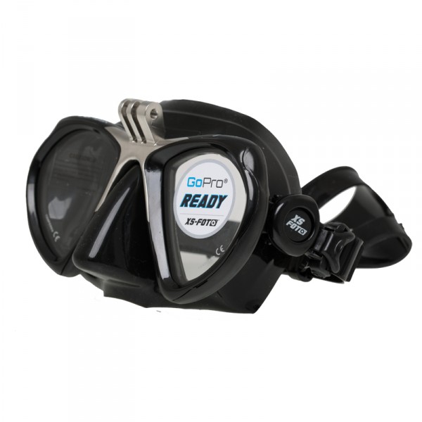 Фото маска подводная marlin ready (черный силикон) с креплением под gopro black