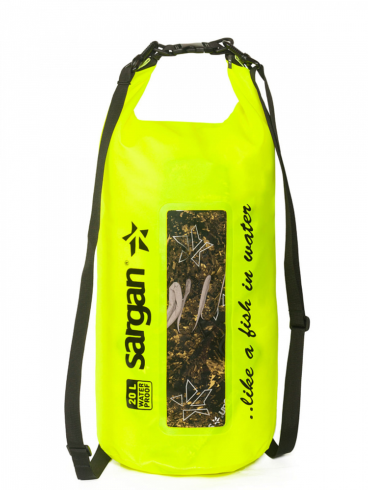 Гермо-рюкзак с окном САРГАН "ОКО-20", 2 лямки, цвет желтый флер, 20 л. фото