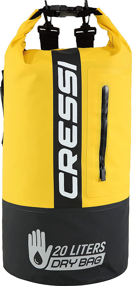 Герморюкзак CRESSI с карманом на молнии Premium BACK PACK, черный/желтый, 20 литров, Cressi фото