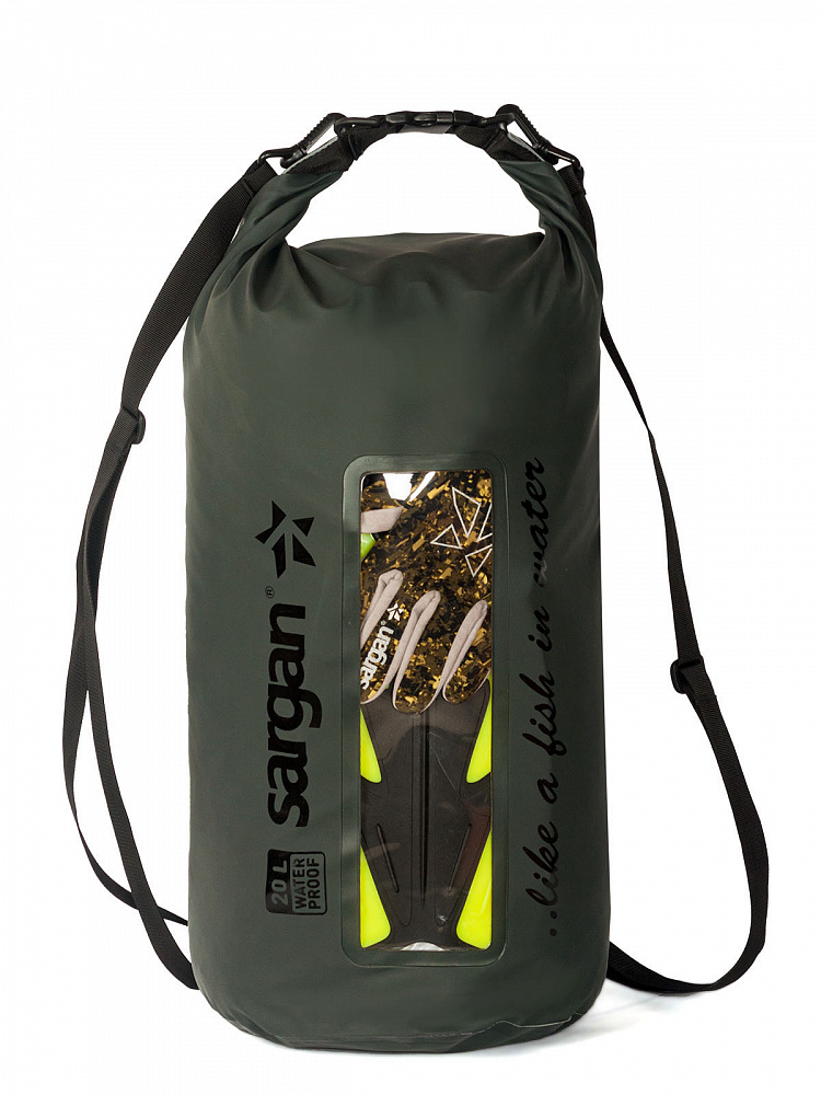 Гермо-рюкзак с окном САРГАН "ОКО-20", 2 лямки, оливковый, 20л фото