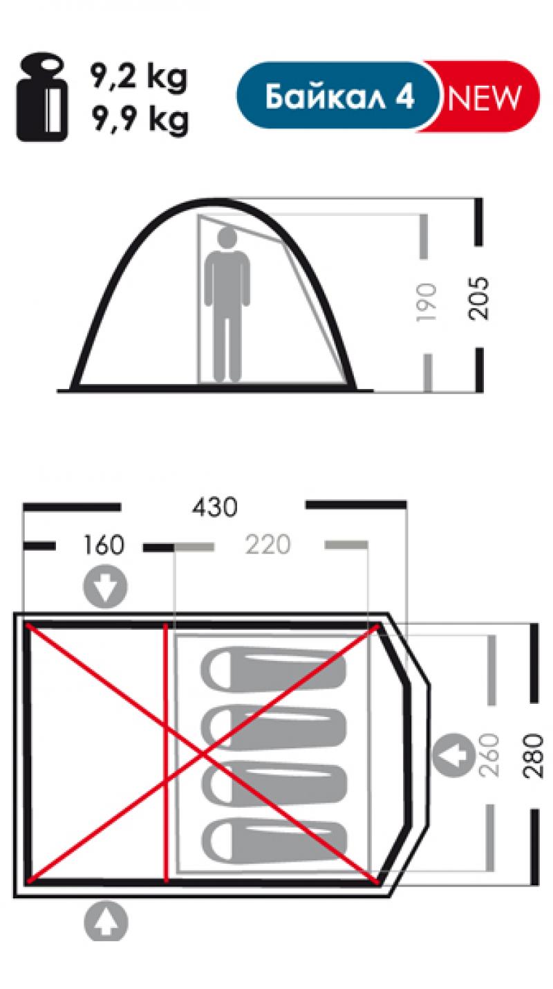 Палатка Нормал БАЙКАЛ 4 ЛЮКС хаки - купить в sportmarket.su за 73 500