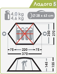 фото Палатка нормал ладога 5 желтая