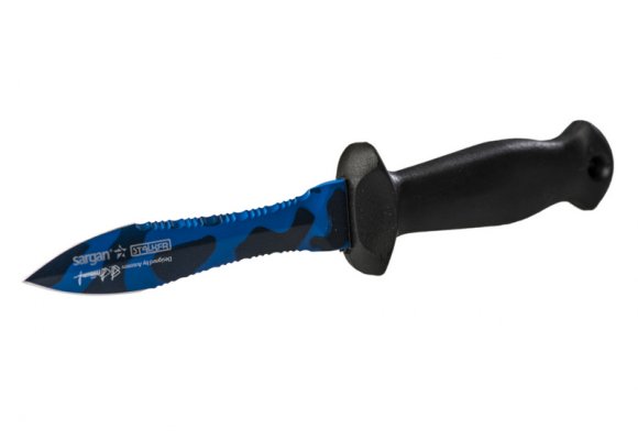 Фото нож подводный sargan тургояк- стропорез  синий камуфляж