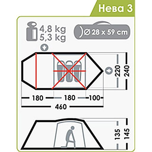 фото Палатка нормал нева 3 хаки