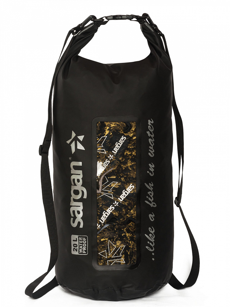 Гермо-рюкзак с окном САРГАН "ОКО-20", 2 лямки, цвет черный, 20 л. фото