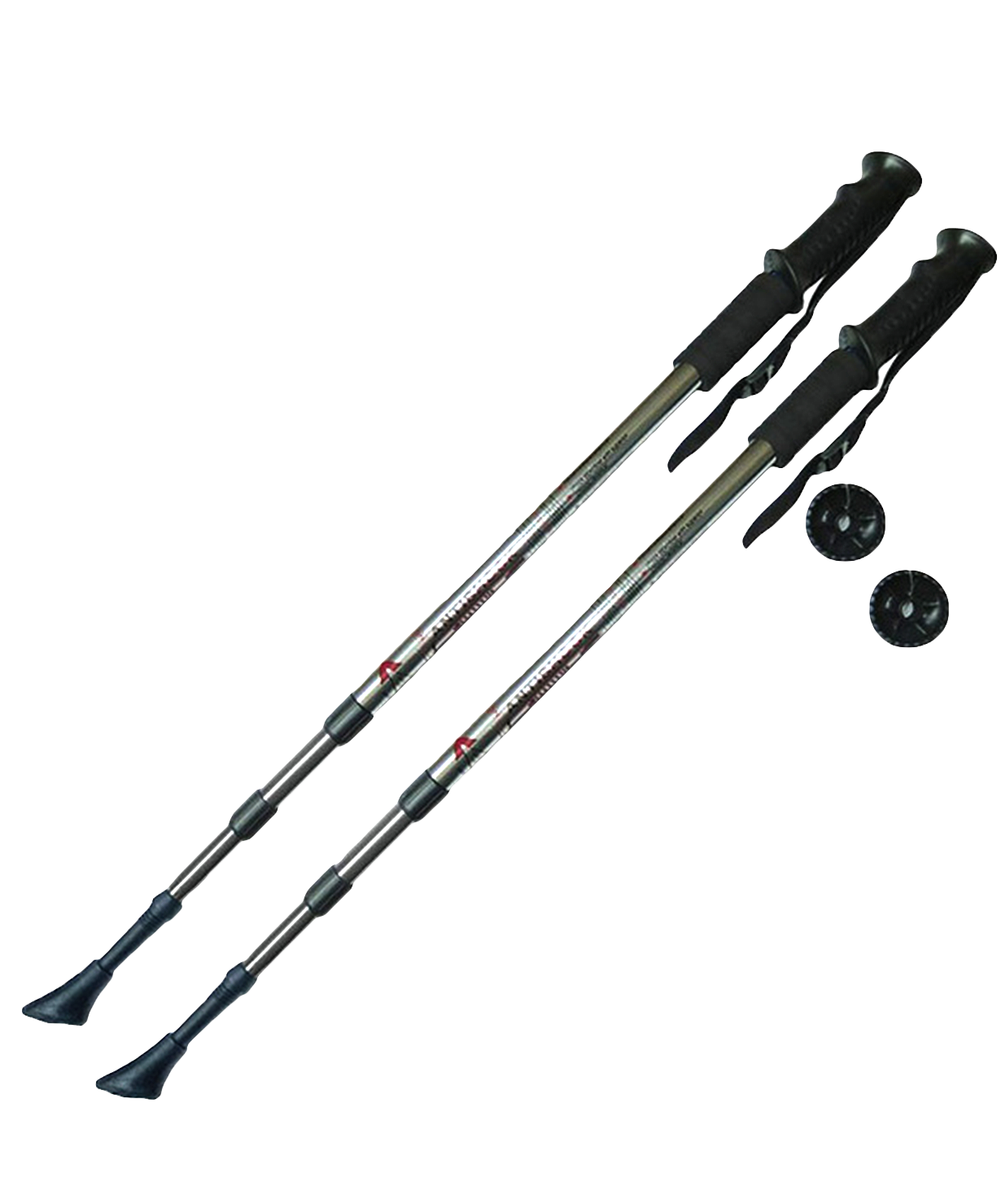 Палки для скандинавской ходьбы, F18434, 60-135 см, 3-секционные, серебряные фото картинка