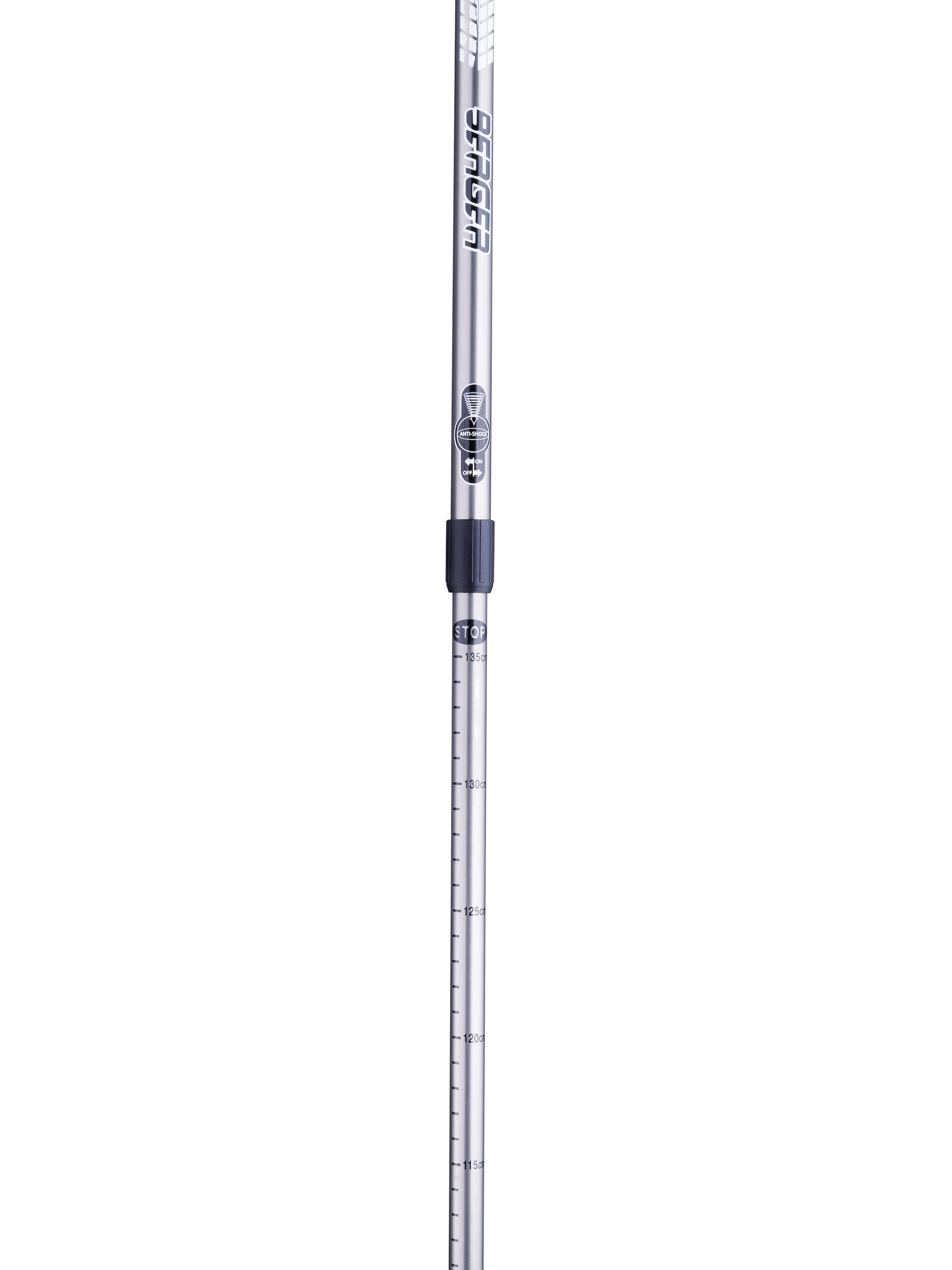 Палки для скандинавской ходьбы Longway, 77-135 см, 2-секционные, серый/чёрный фото картинка