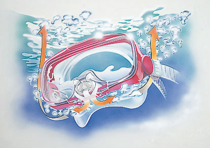 фото Маска подводная tusa imprex 3d hyperdry (прозрачный силикон) aqua