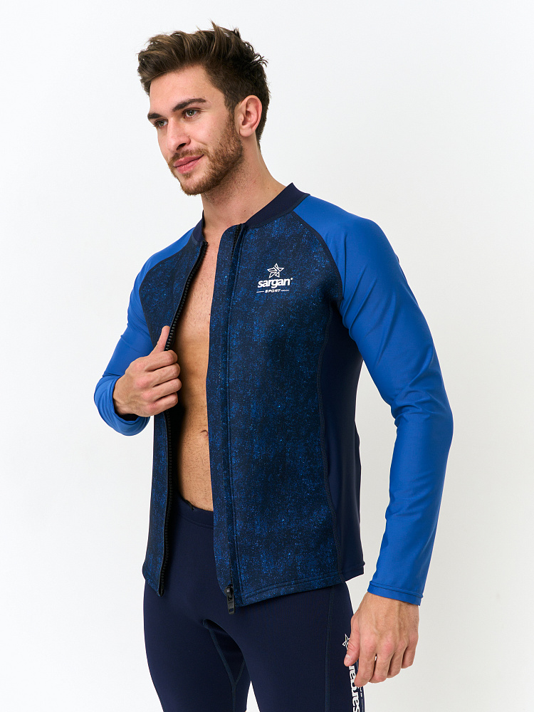 Фото куртка неопреновая sargan sport 1060/bl комбинированная муж. 2мм синяя