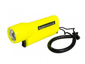 Фото фонарь подводный al09, желтый, 6w xenon, батарейка 4 х alcoline aa saekodive