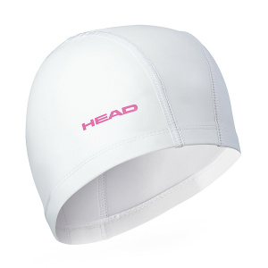 Фото шапочка для плавания head lycra pu комбинированная, для тренировок цвет белый-розовый
