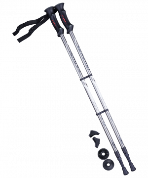 Фото палки для скандинавской ходьбы longway, 77-135 см, 2-секционные, серый/чёрный