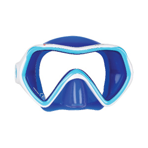 Фото маска для плавания mares comet, для детей - ц.обт.синий, ц.р.бело-голубой