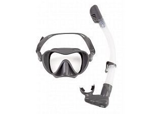 Набор Scorpena маска+трубка для сноркелинга, тёмно-сер. фото