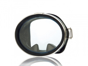 Фото маска классическая для плавания ms-127, круглое стекло, черный силикон problue