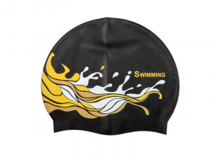 Фото шапочка для плавания csp4 wave черная saeko
