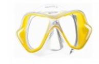 Фото маска для плавания mares x-vision ultra ls, цвет прозрачный /жёлтый / белый, прозрачные стекла