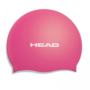 Фото шапочка для плавания head silicone flat силиконовая, для тренировок цвет серебристо-розовый