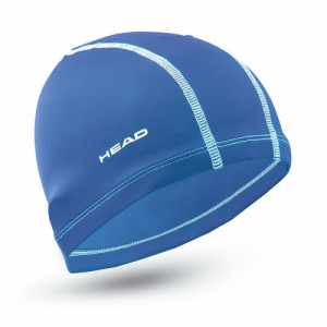 Фото шапочка для плавания head lycra текстильная, для тренировок цвет синий