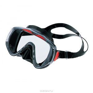 Фото маска подводная tusa visualator black/red (черный силикон)