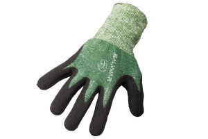 Фото перчатки dyemax защитные c резиновой ладонью, зеленые