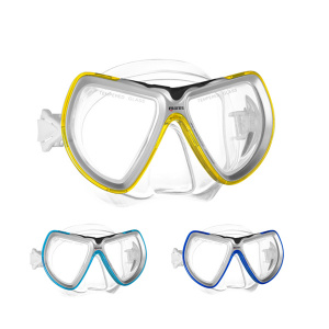 Фото маска для плавания детская mares kona mid, обтюратор силиконовая резина, цвет прозрачный / бирюзовый