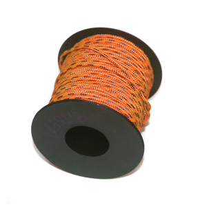 Фото линь dyneema 1,5 мм нагрузка 180 кг, за 1метр (в катушке 25м), оранжево-черный