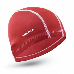 Фото шапочка для плавания head lycra текстильная, для тренировок цвет красный
