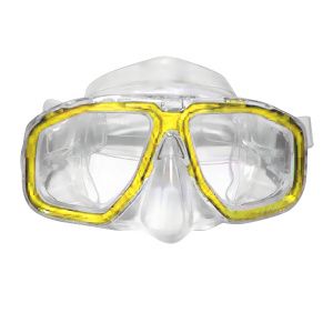 Фото маска для плавания marvel, прозрачный /желтая