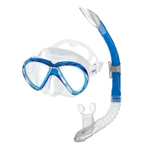 Фото набор для плавания (маска и трубка) mares marea, цвет прозрачный /синий, детская