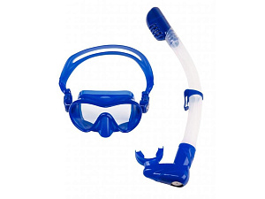 Набор Scorpena маска+трубка для сноркелинга, неон-син. фото
