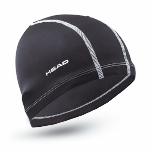 Фото шапочка для плавания head lycra текстильная, для тренировок цвет черный