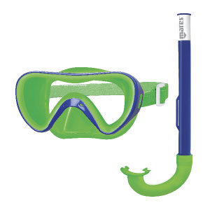 Фото набор для плавания (маска и трубка) mares turtle, цв.сине-зеленый,  -