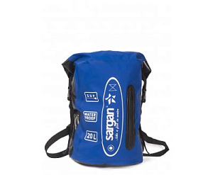 Гермо-рюкзак САРГАН "ПРО+SUP" с внешним карманом, синий/черный, 20л фото