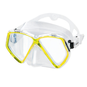 Фото маска для плавания mares ghibli, цвет прозрачный / желтый