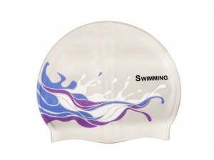 Фото шапочка для плавания csp4 wave серая saeko