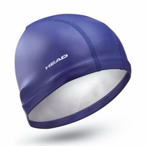 Фото шапочка для плавания head lycra pu комбинированная, для тренировок цвет синий