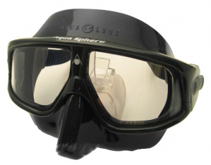 Фото маска подводная aquasphere sphera (черный силикон) black