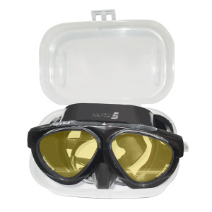 Фото маска для подводной охоты riffe mantis 5 янтарные стекла, цвет черный