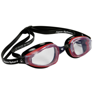 Фото очки для плавания aquasphere k180 прозрачные линзы red/black